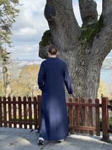 Tensel cepli yaka detaylı Elbise lacivert(kod 25181)