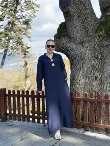 Tensel cepli yaka detaylı Elbise lacivert(kod 25181)