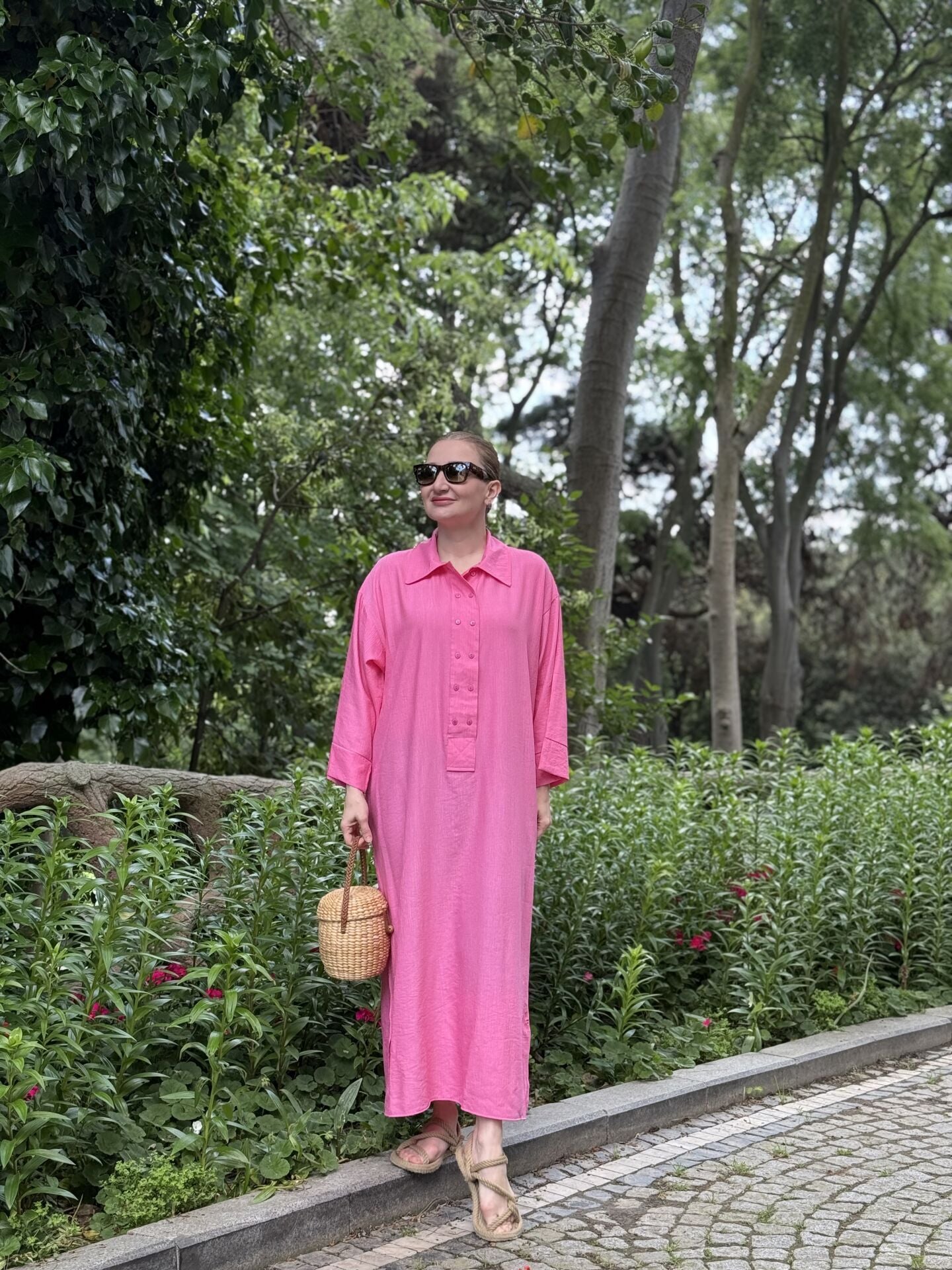 Çilek Pamuk tensel elbise pembe