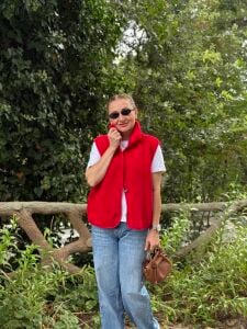Yakalı Yumoş polar yelek kırmızı