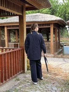 Likralı lacivert 3 cepli Ceket pantolon kot takım