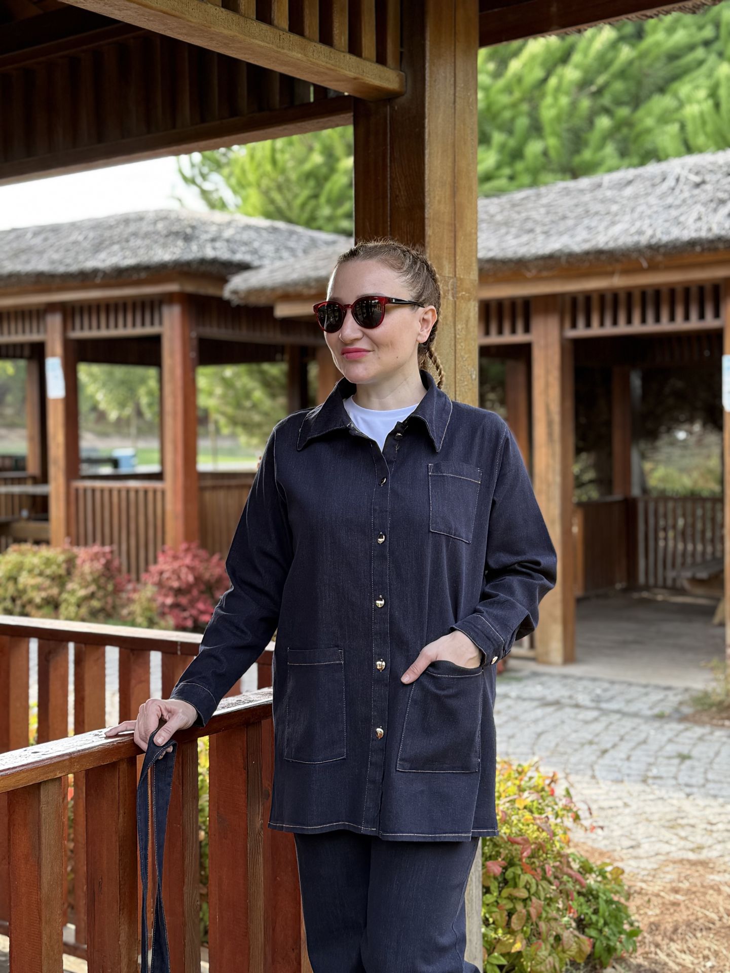 Likralı lacivert 3 cepli Ceket pantolon kot takım