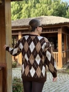 Massi baklava hırka kahve