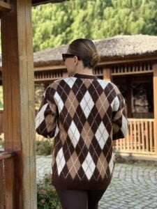 Massi baklava hırka kahve