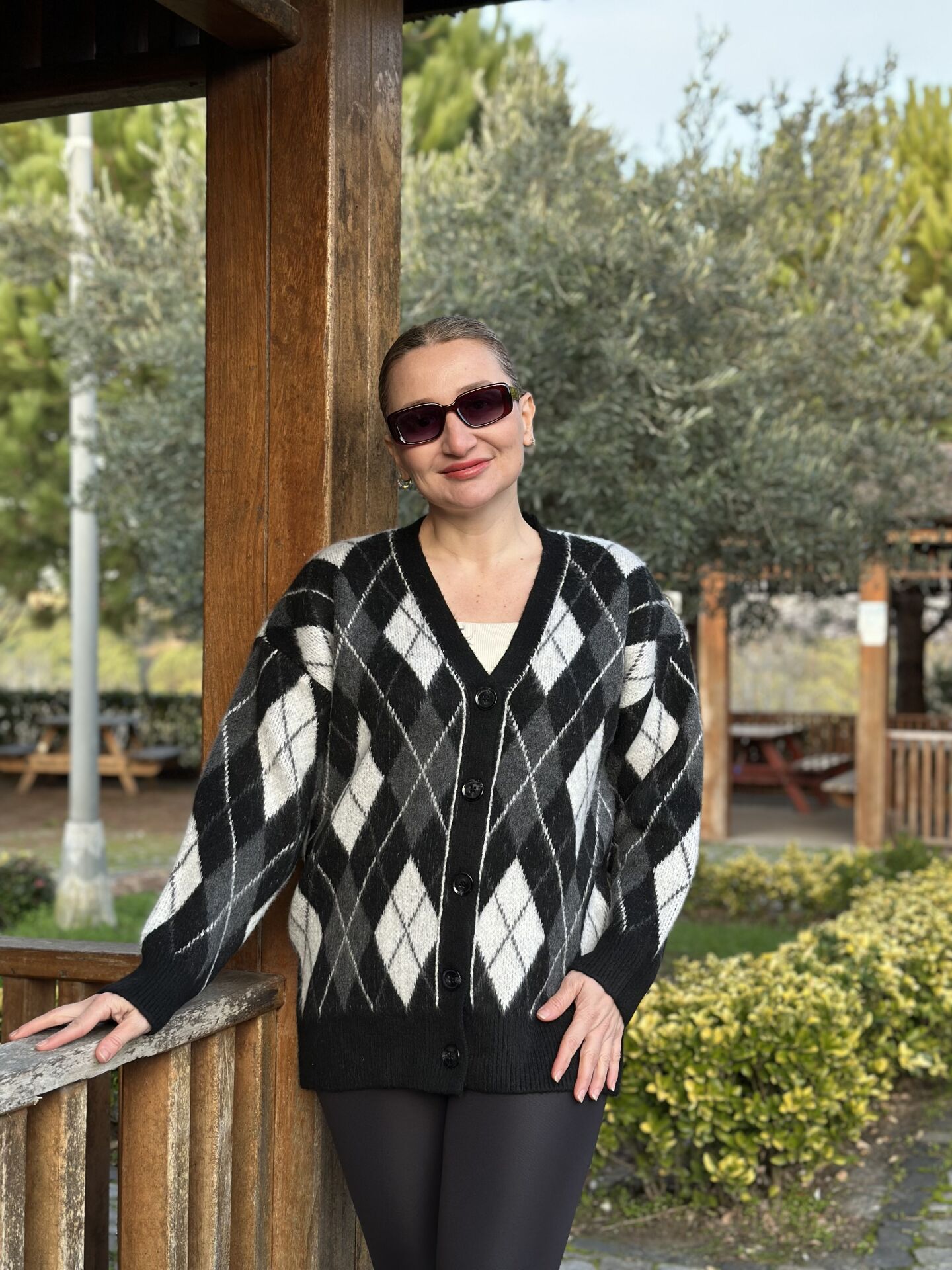 Massi baklava hırka siyah