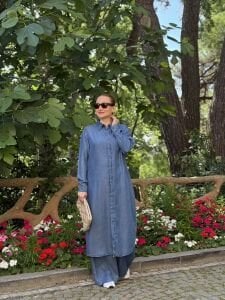 A.akay Denim tensel takım mavi