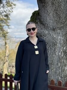 Tensel cepli yaka detaylı Elbise Siyah(kod 25181)