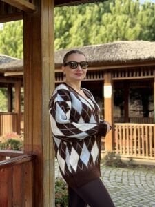 Massi baklava hırka mavi-kahve