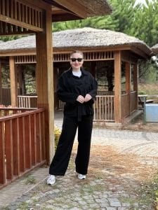 Siyah kuşaklı Ceket pantolon Kot Takım