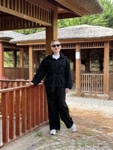 Siyah kuşaklı Ceket pantolon Kot Takım