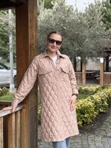 A.Akay Cepli Kapitone Trenç-ceket Bej