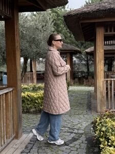 A.Akay Cepli Kapitone Trenç-ceket Bej