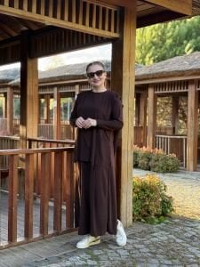 Asimetrik sandy takım 4214 Acı kahve