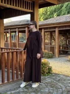 Asimetrik sandy takım 4214 Acı kahve