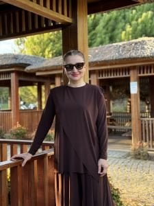 Asimetrik sandy takım 4214 Acı kahve