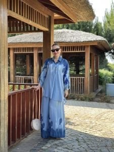Lilyum pamuk Takım mavi