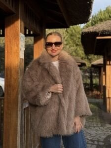 Premium İthal Parıltı Kürk Vizon