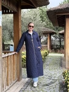 A.Akay Tam Fermuarlı Kapitone trenç Laci