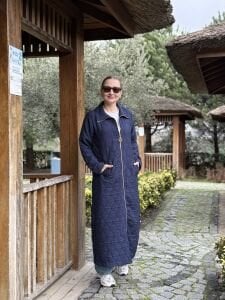 A.Akay Tam Fermuarlı Kapitone trenç Laci