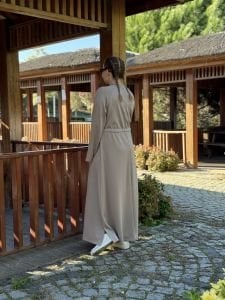 Beli büzmeli oysho elbise taş