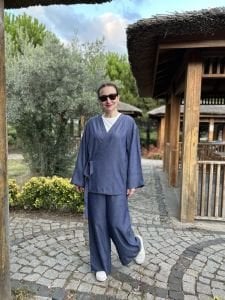 Kruvaze tensel kot takım Koyu mavi