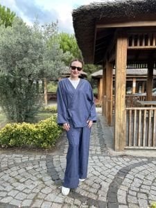 Kruvaze tensel kot takım Koyu mavi