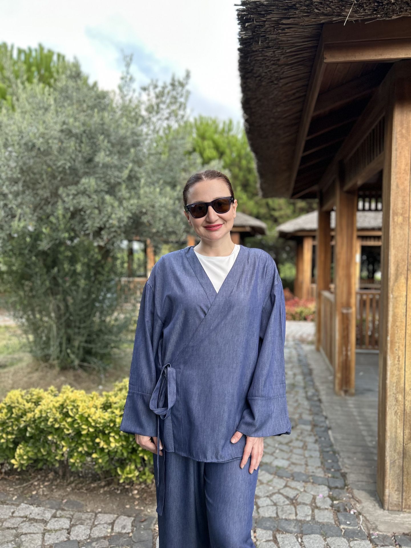 Kruvaze tensel kot takım Koyu mavi