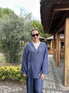 Kruvaze tensel kot takım Koyu mavi