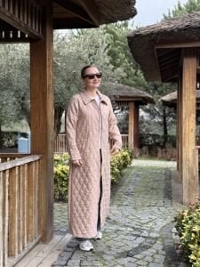 A.Akay Tam Fermuarlı Kapitone trenç Bej