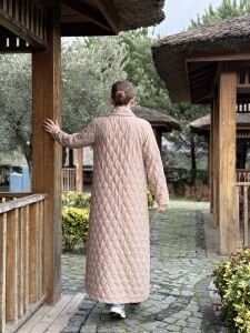 A.Akay Tam Fermuarlı Kapitone trenç Bej