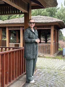 Afili Kot Denim-örgü Tasarım Takım Haki