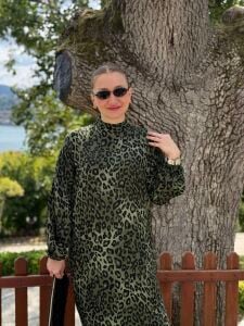 Polo rüya viskon elbise leo-yeşil