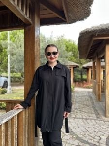 Biyeli tam fermuarlı Takım Siyah