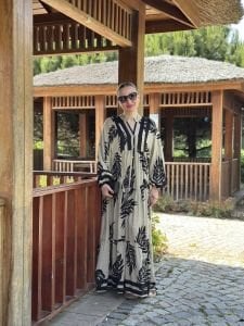 Yaprak Viskon katleya elbise siyah