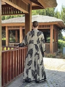 Yaprak Viskon katleya elbise siyah