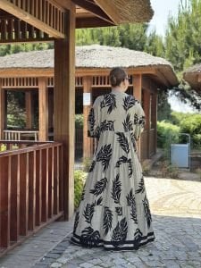 Yaprak Viskon katleya elbise siyah