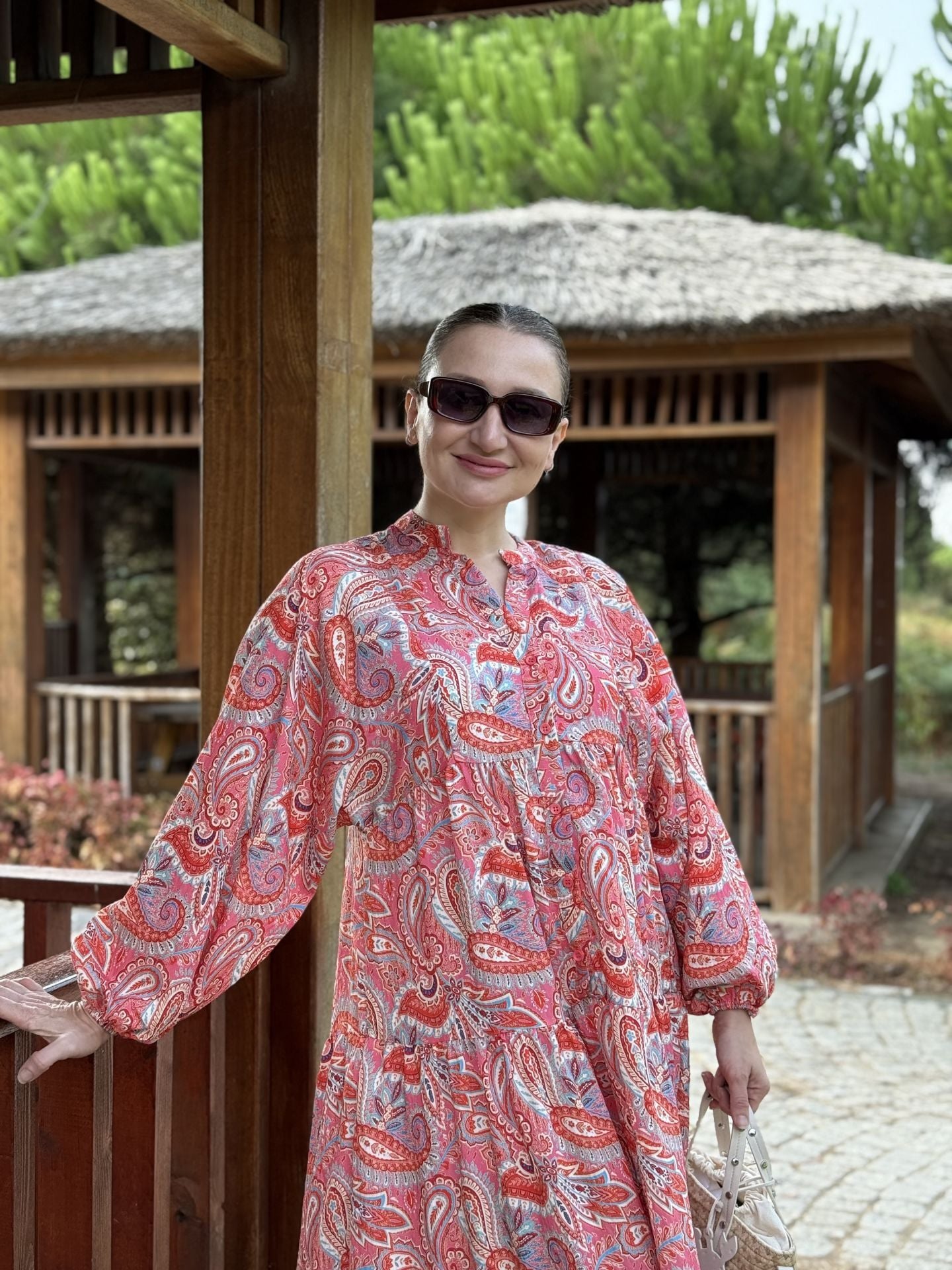 Pembe şal desen modal tensel katleya