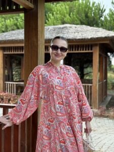 Pembe şal desen modal tensel katleya