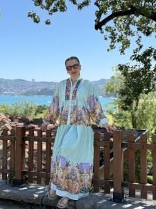 Miami pamuk tensel elbise Nil yeşili