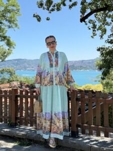 Miami pamuk tensel elbise Nil yeşili