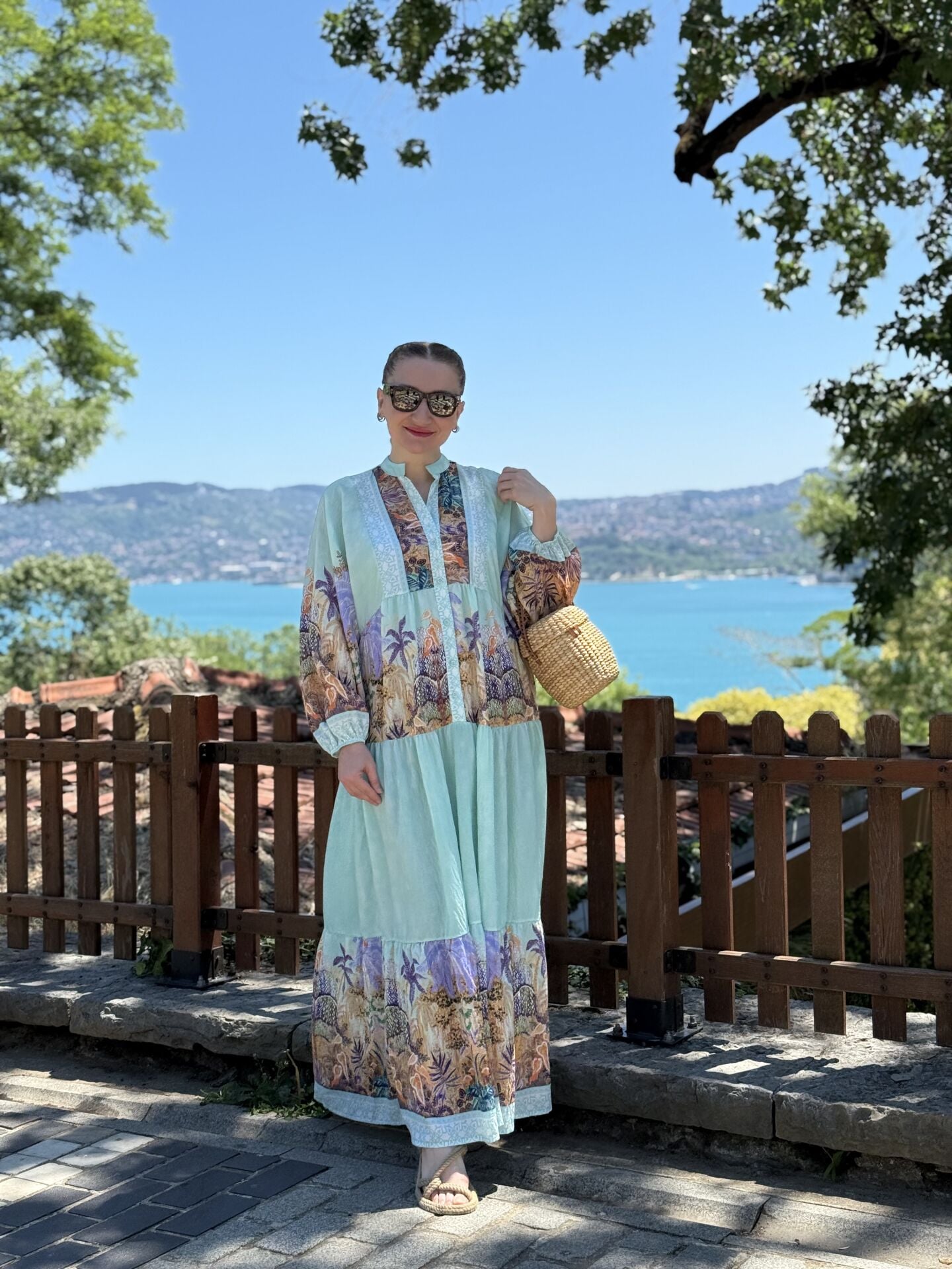 Miami pamuk tensel elbise Nil yeşili