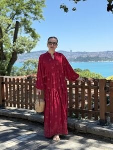 Jena Viskon katleya elbise kırmızı