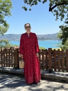 Jena Viskon katleya elbise kırmızı