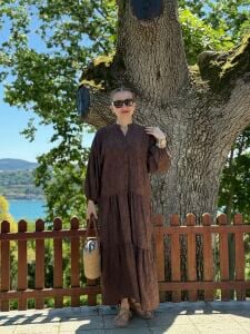 Polo Brode Patlı tensel elbise Kahve