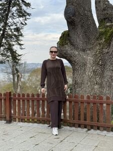 A.akay Cupra desenli takım kahve(1010)