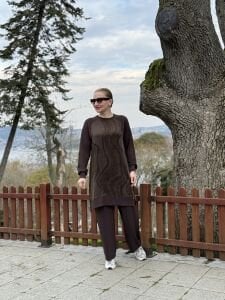 A.akay Cupra desenli takım kahve(1010)