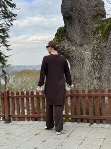 A.akay Cupra desenli takım kahve(1010)