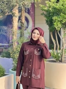 Taşlı Ceket Takım Bordo