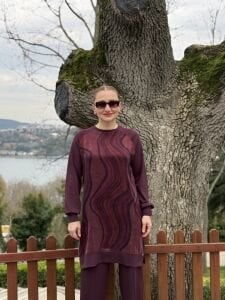 A.akay Cupra desenli takım mürdüm(1010)