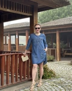 Orjinal Tensel kot elbise tunik lacivert